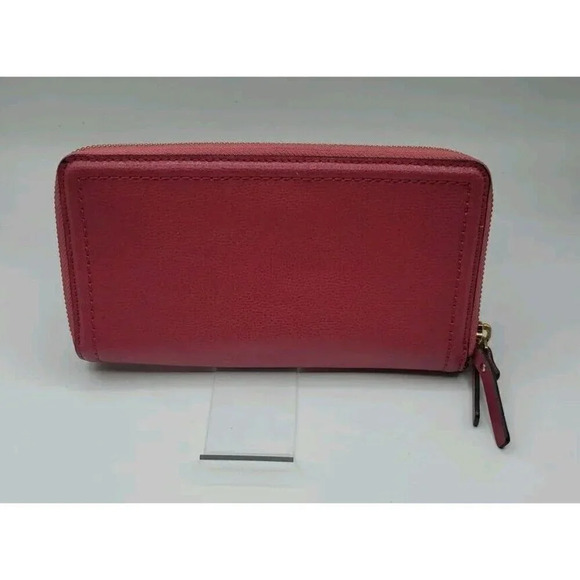 Kate Spade Mauve Leather Zip Around Wallet Billfold - Picture 10 of 12